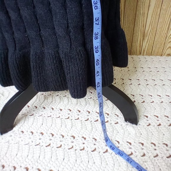 Women's Turtleneck Ribbed Elbow Long Sleeve Knit Sweater Dress - Picture 6 of 8